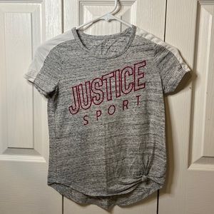 Grey justice sport shirt